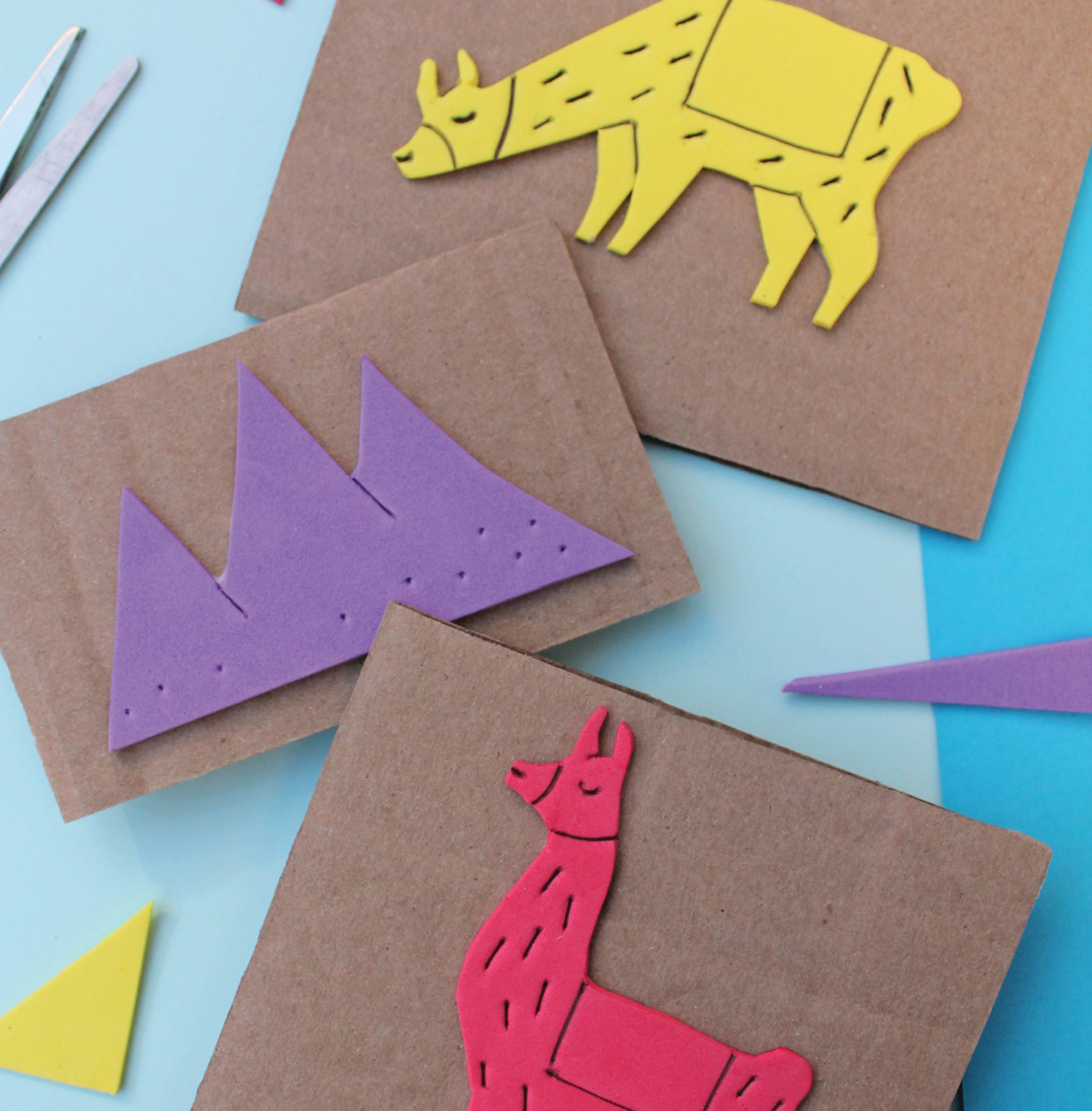 PROJECT 1 HAPPY LLAMA STAMPERS Make these easy stamps using foam sheets - photo 16