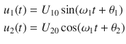 where U10 U20 are the amplitudes of U1 and U2 respectively 1 is the radian - photo 2