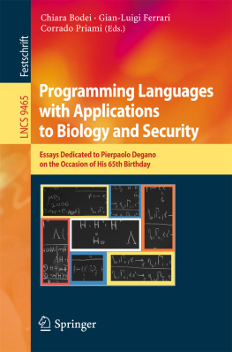 Bodei Chiara Programming Languages with Applications to Biology and Security