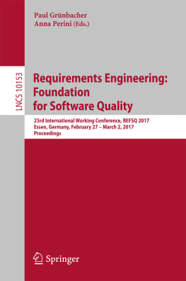 Grünbacher Paul - Requirements Engineering: Foundation for Software Quality: 23rd International Working Conference, REFSQ 2017, Essen, Germany, February 27 - March 2, 2017, Proceedings