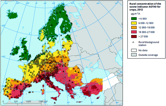 Fig 13 Geographical distribution of AOT40 an indicator of air quality - photo 3