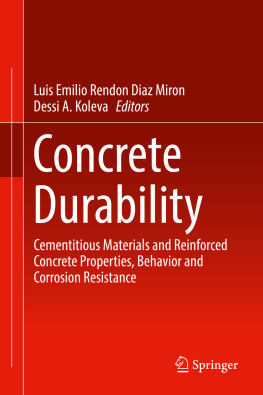 Koleva Dessi A. Concrete durability: cementitious materials and reinforced concrete properties, behavior and corrosion resistance