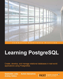 Juba Salahaldin - Learning PostgreSQL: create, develop, and manage relational databases in real-world applications using PostgreSQL