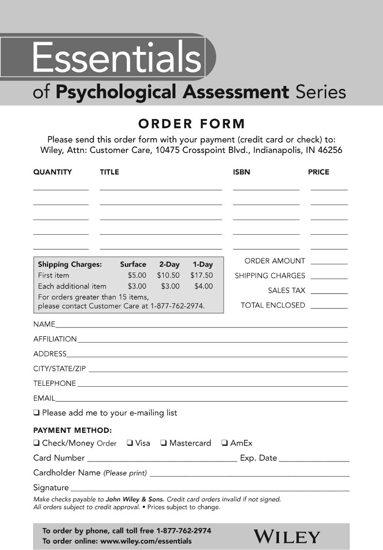 Essentials of Psychological Assessment Series Series Editors Alan S Kaufman - photo 3