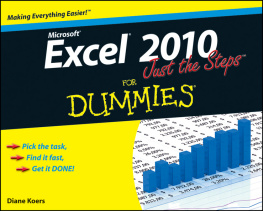 Diane Koers - Excel 2010 Just the Steps For Dummies