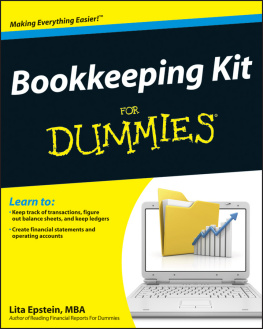 Epstein Bookkeeping Kit For Dummies