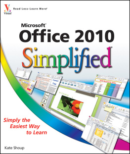 Kate Shoup Office 2010 Simplified
