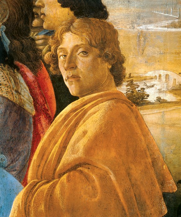 1 Self Portrait detail of the Adoration of the Magi 1500 Tempera on - photo 2