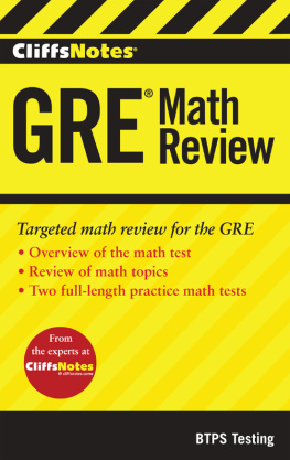 Bobrow Test Preparation Services CliffsNotes GRE Math Review