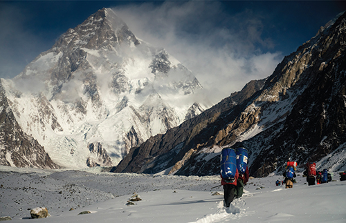 Porters carrying loads to K2 base camp for the Polish 201718 winter expedition - photo 15