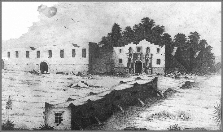 One of the earliest known drawings of the Alamo in 1845 Allowing for the - photo 2