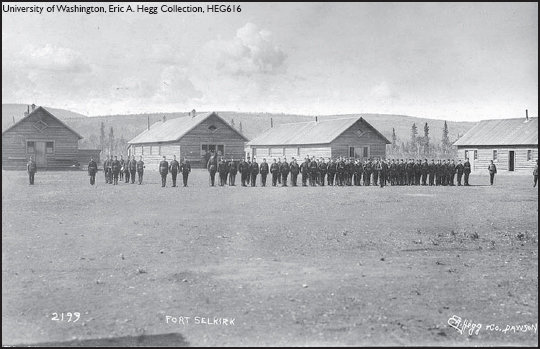 Troops perform drills at Fort Selkirk which became the headquarters of the - photo 7