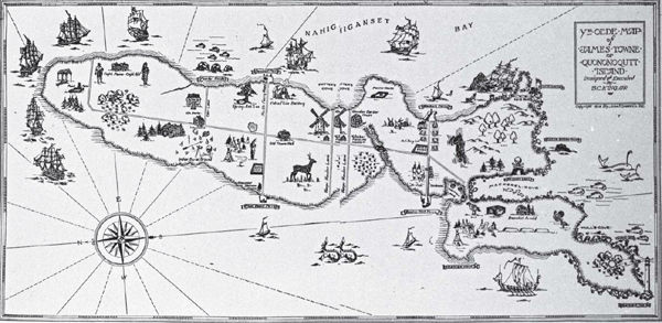 A map of Jamestown celebrating the important sites and activities of the - photo 4