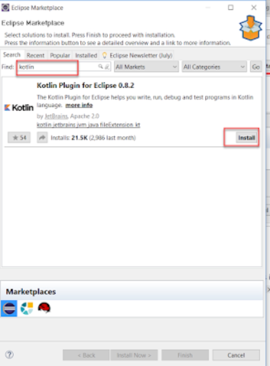 Click on the button Install to install the kotlin plugin Once the installation - photo 2