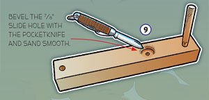 Bevel the 78 slide hole with the pocketknife and sand smooth Drill and - photo 11