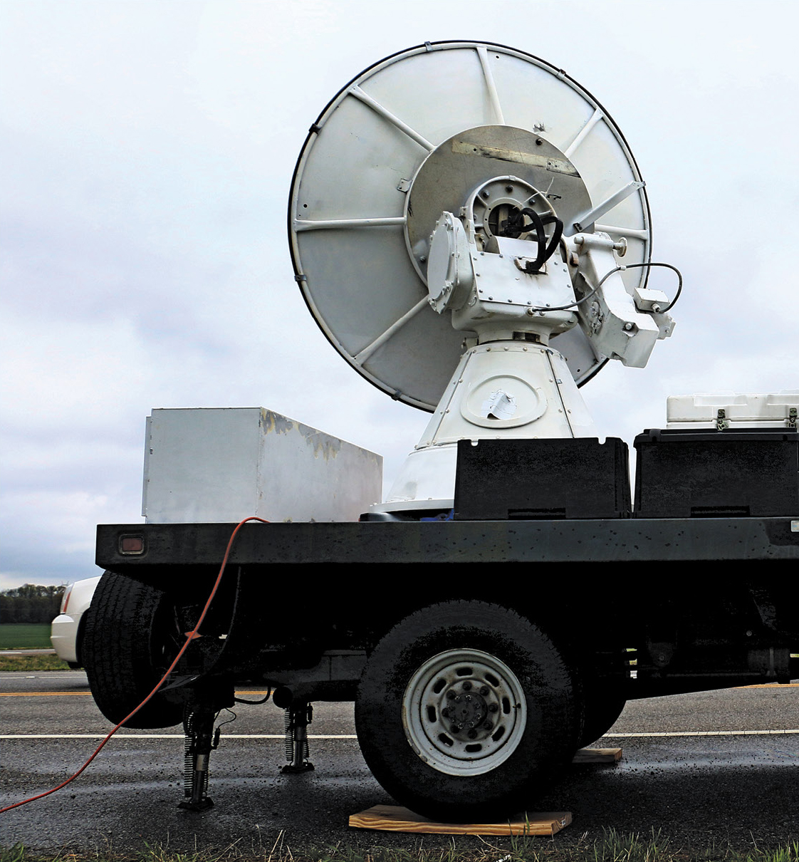 Robin and her team get the radar truck parked and ready to scan for storms - photo 2
