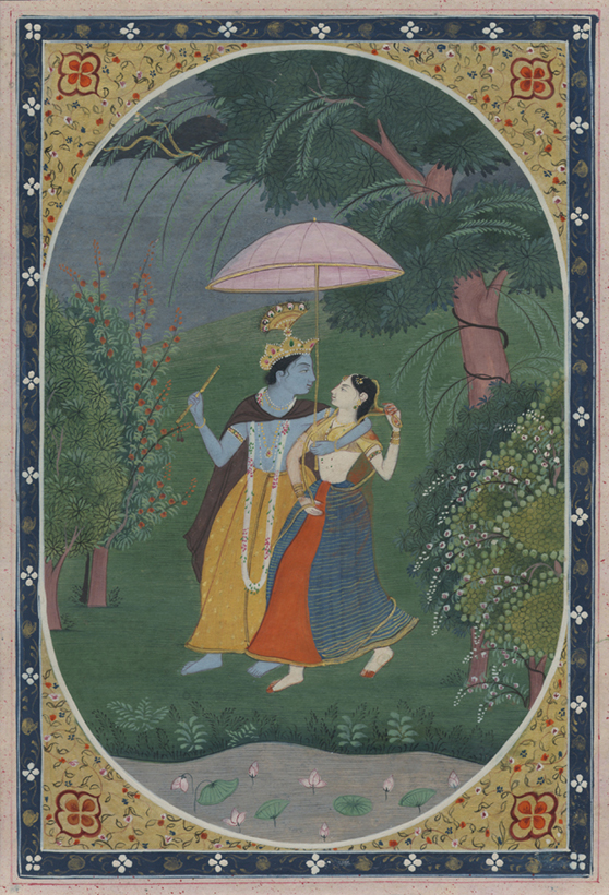 Unknown artist The Hindu god Krishna and his consort sheltered from the rain - photo 2