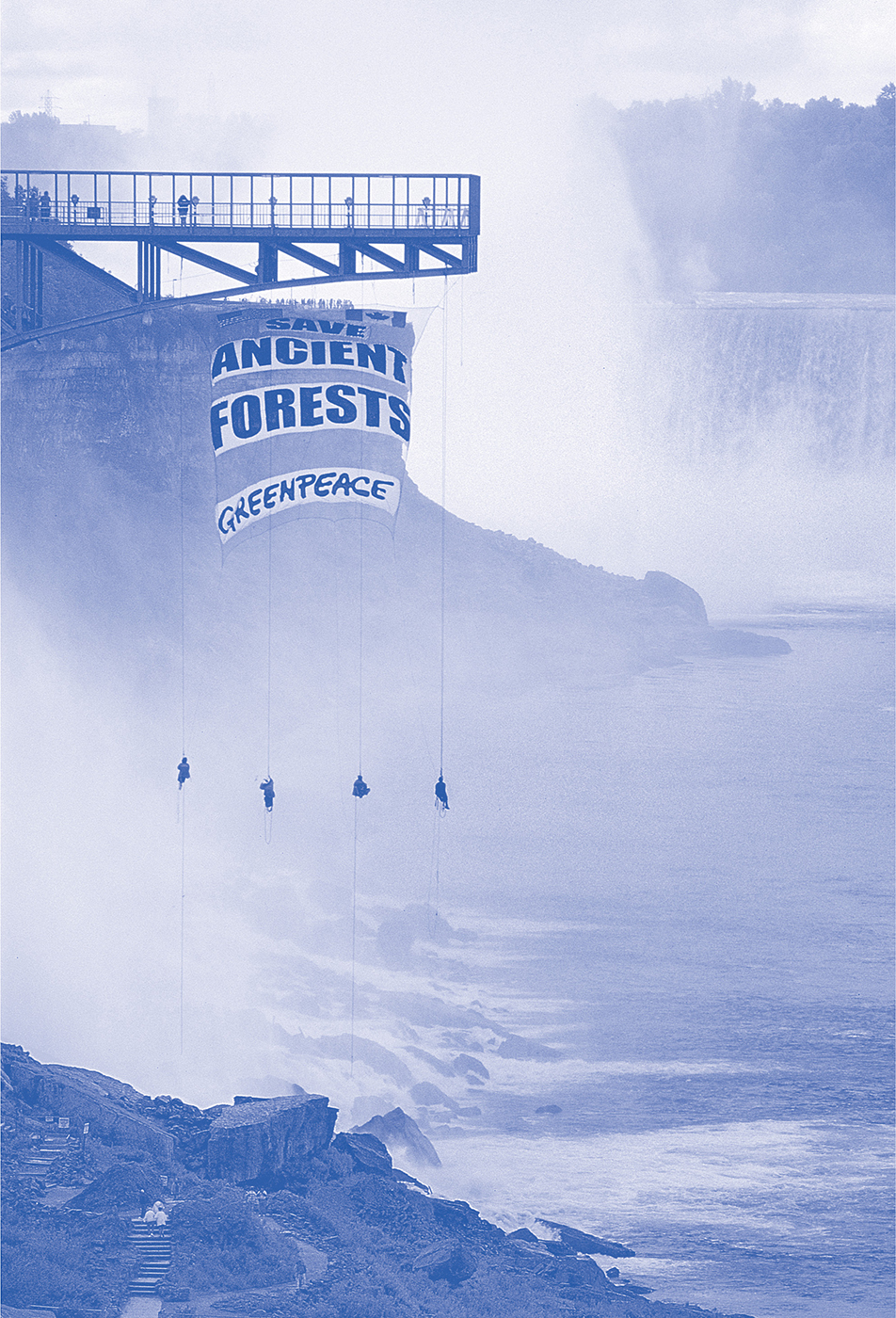 Greenpeace activists hang a banner off the Prospect Point observation tower - photo 3