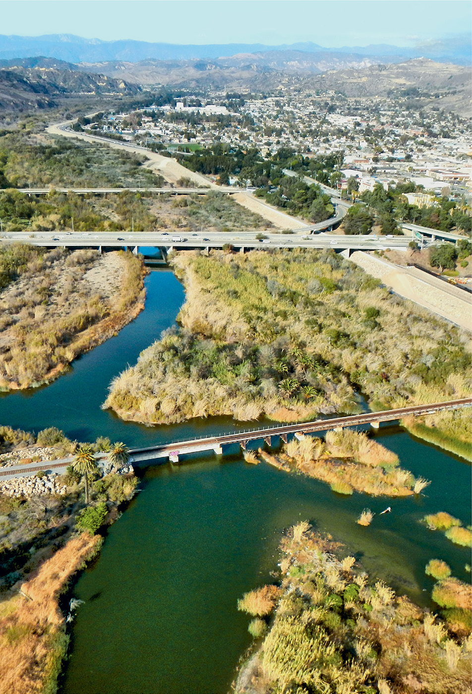 Aerial view of the mouth of the Ventura River in 2014 Ventura California - photo 9