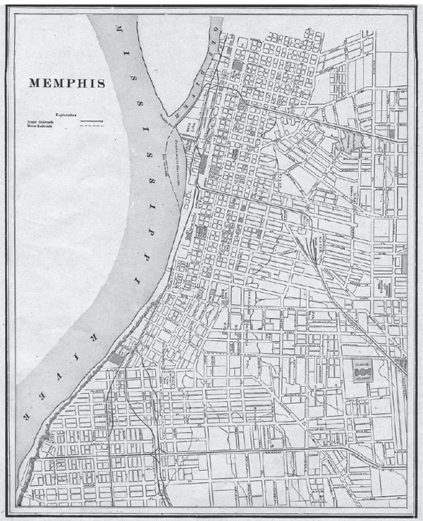 Memphis in 1901 Downtown Memphis 1901 Inset Beale Street District - photo 2