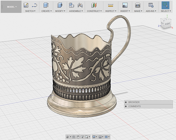 A mug holder in the Fusion 360 gallery Fusion 360 can animate make videos - photo 3