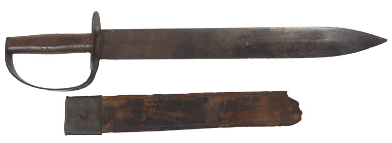 A simple D guard knife or cutlass with a spear-point blade made in Kenansville - photo 5