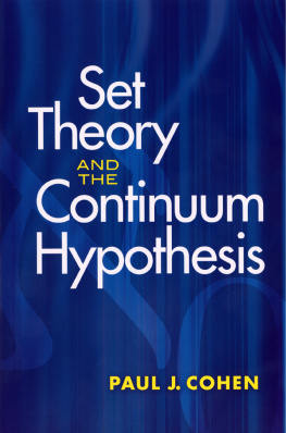 Cohen Paul J - Cohen Set Theory and the Continuum Hypothesis