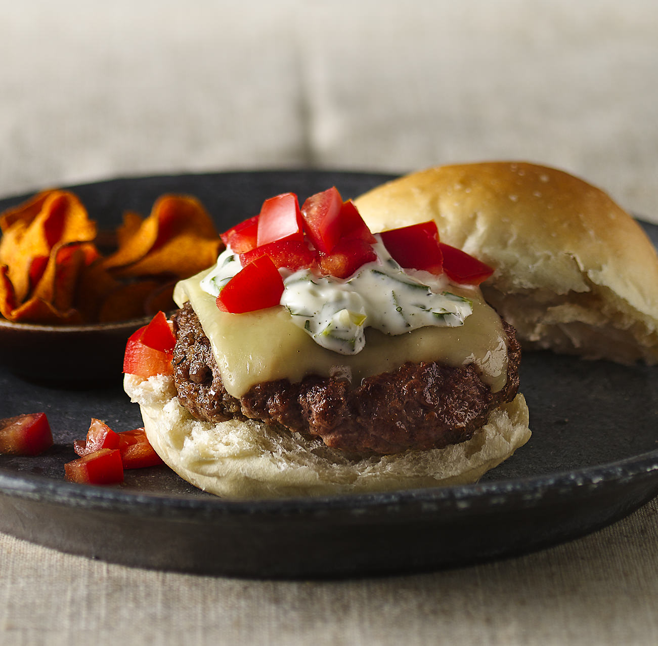 Beef and Chorizo Burgers with Roasted Chile Mayonnaise Mozzarella-Stuffed - photo 10