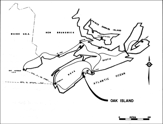 Map of Maritime Provinces and Maine showing location of Oak Island One - photo 4