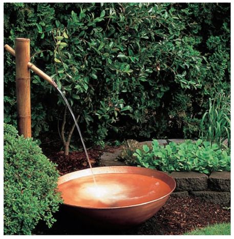 Copper bowl and fountain amid lush garlic and salad greens so that you can - photo 4