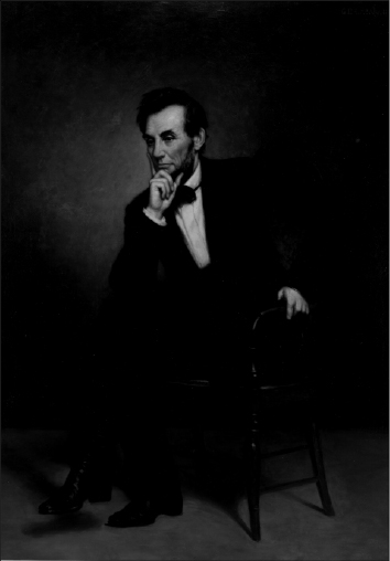 Oil portrait of Lincoln as he appeared on the eve of victory in 1865 On the - photo 1