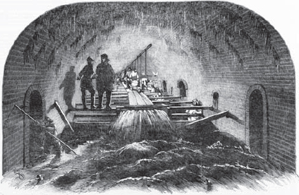 Subterranean surveyors inspecting repairs to the Fleet sewer as shown in the - photo 3