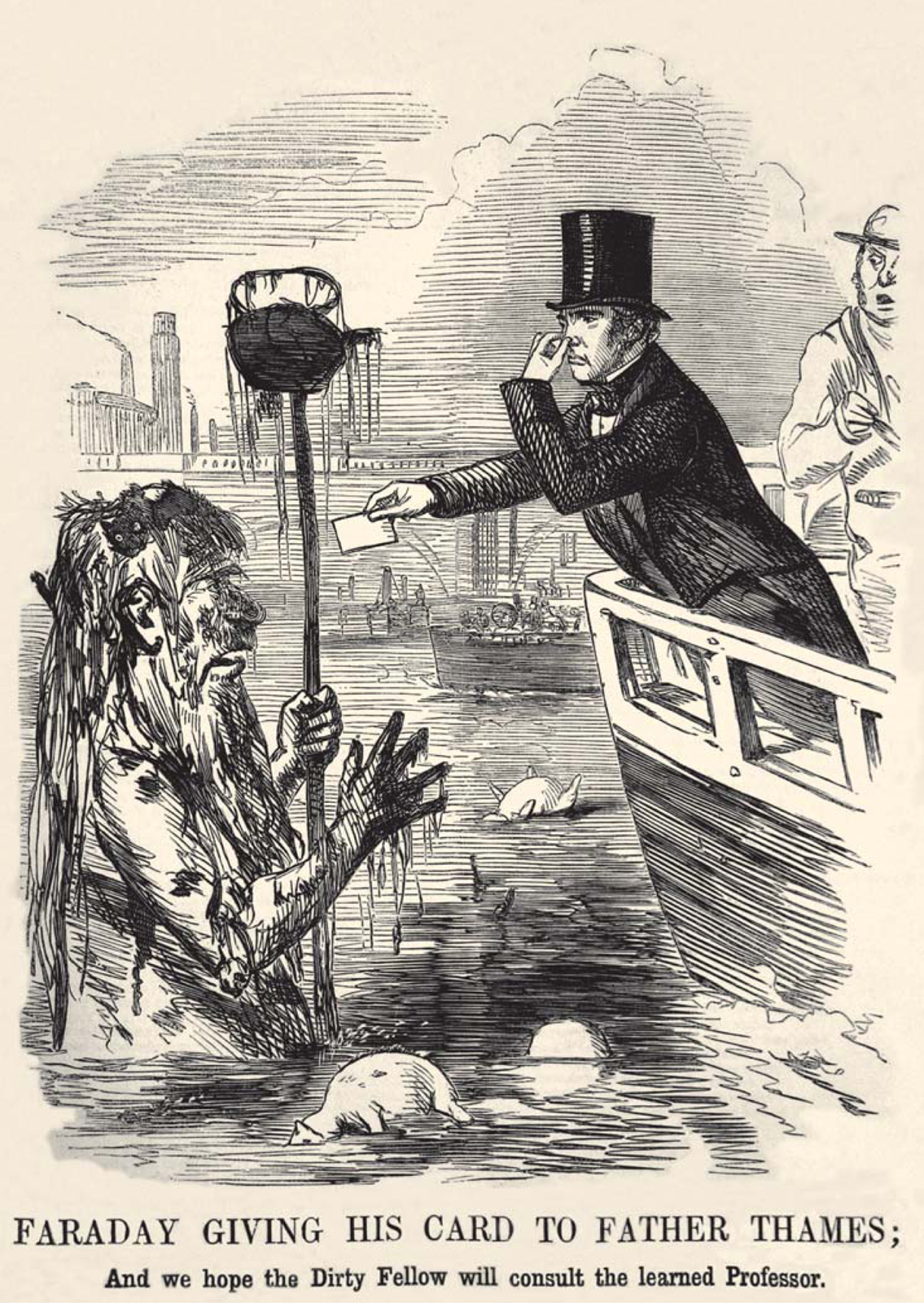 An illustration from Punch showing Michael Faraday confronting the filthy - photo 6