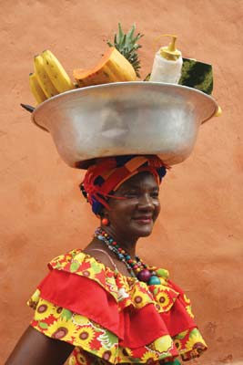 Palenquera woman selling tropical fruit in Cartagena Catedral Baslica Menor - photo 12