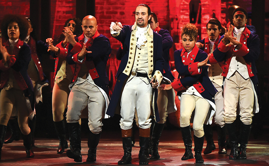 Lin-Manuel Miranda center performs with the cast of Hamilton at the 2016 - photo 3