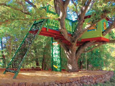 Vibrant colors and fun shapes add whimsy and playfulness to this treehouse - photo 8