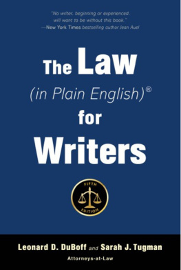 DuBoff Leonard The Law (in Plain English) for Writers