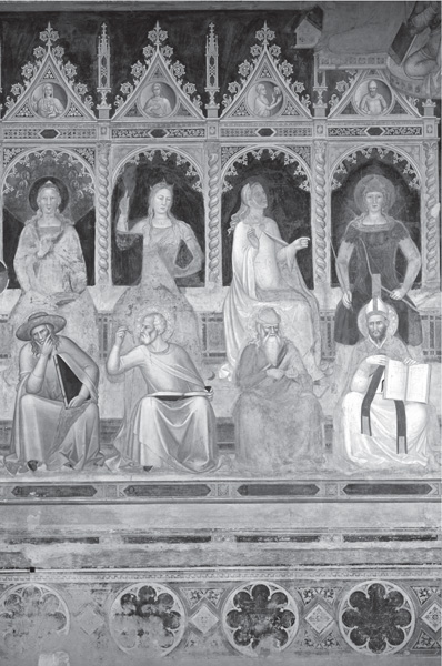 This 14th century painting shows from left to right Boethius St John - photo 11