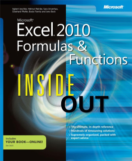 Egbert Jeschke - Microsoft Excel 2010 Formulas and Functions Inside Out