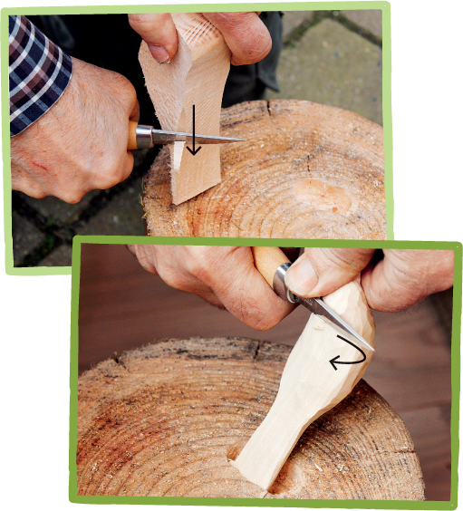 USING A WHITTLING BOARD Use a whittling board to support the wood when youre - photo 26