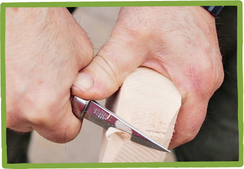 Twist the hand holding the knife so the blade digs into the wood PARING - photo 30