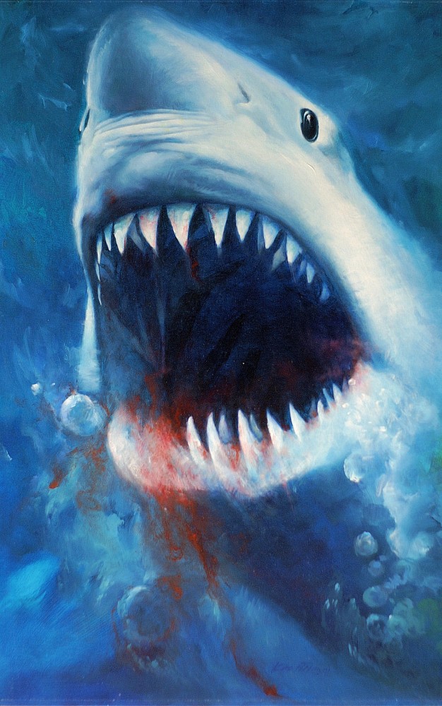 Roger Kastels painting for the second paperback edition of Jaws Courtesy - photo 3