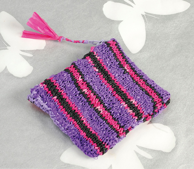 Materials Plarn in purple pink and black approximately one carrier bag of - photo 12