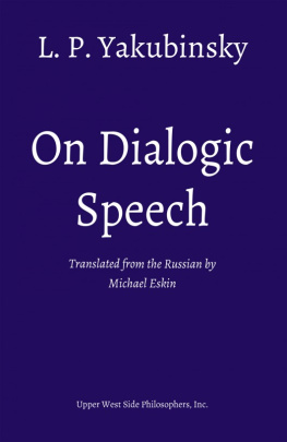 Eskin Michael - On Dialogic Speech