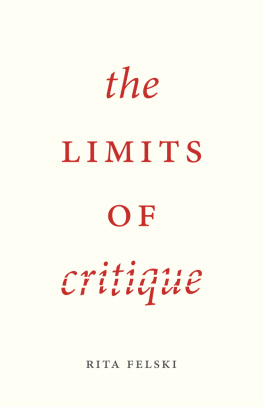 Felski - The Limits of Critique