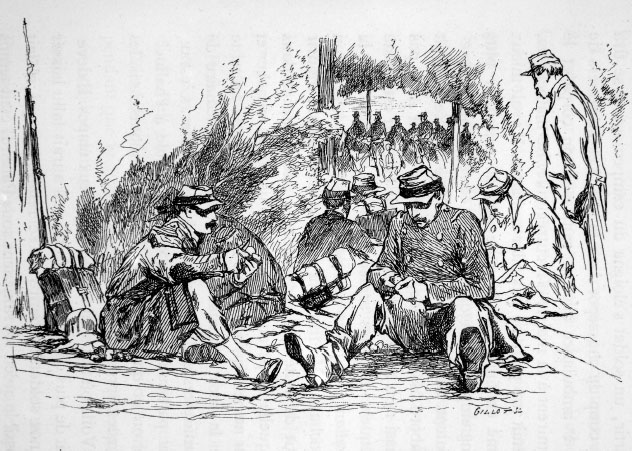 French Soldiers sketched from life between Stonne and Mouzon 29 August 1870 - photo 18