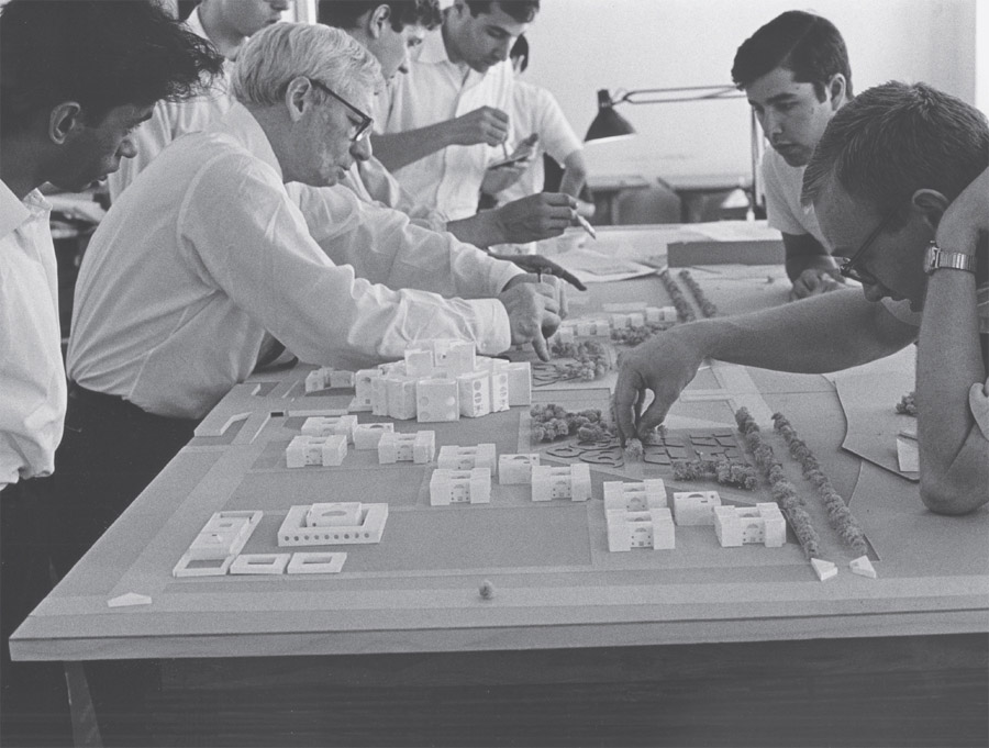 Louis Kahn and staff at work on a site model of the capitol building of - photo 2