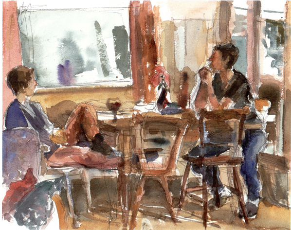 Chatting watercolour and gouache 305 405 cm 12 16 in In outdoor scenes - photo 7