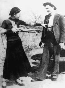 Bonnie Parker and Clyde Barrow at play Farmers Merchants Bank Boley - photo 12