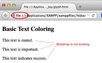 It doesnt work because it tries to get the Bootstrap css from your local file - photo 1